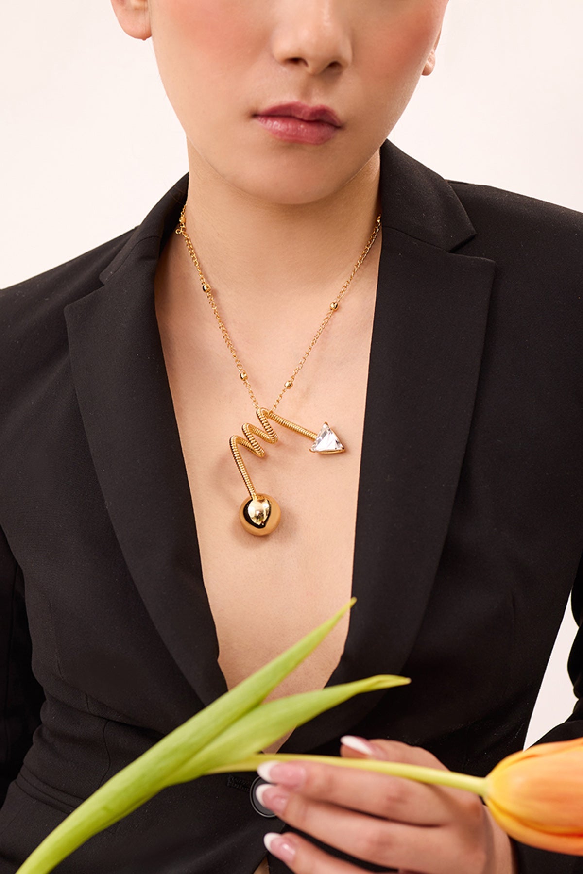 Buy Gold Plated Crystal Necklace by Ruhheite for Women online at ScrollnShops